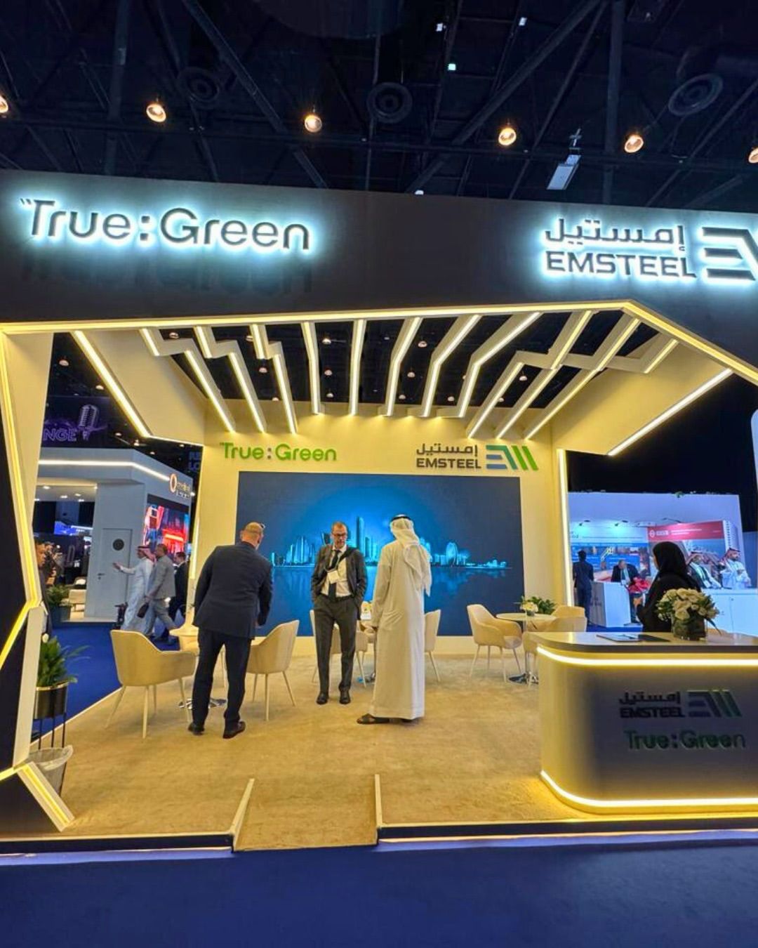 EMSTEEL True:Green exhibition stand at Middle East Iron and Steel 2025